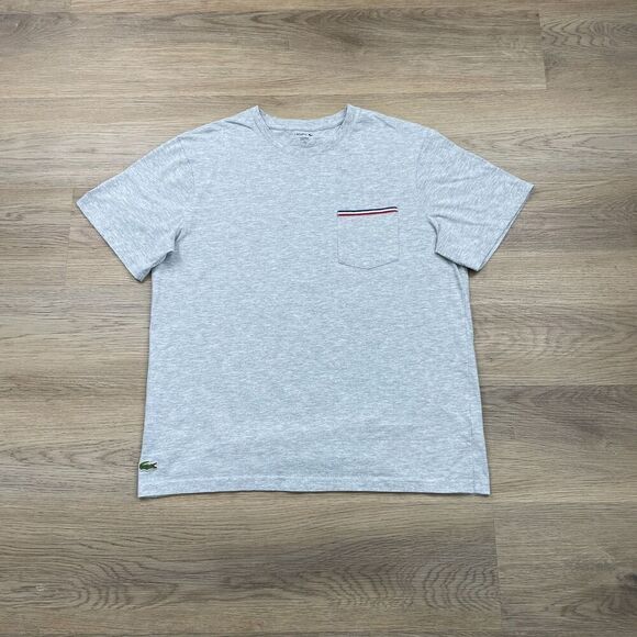 Lacoste Shirt Mens Large Gray Tennis Regular Fit Short Sleeve Logo - Picture 1 of 10
